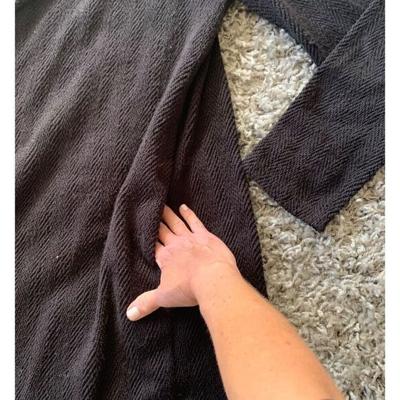 James Perse Standard ANTHROPOLOGIE BLACK texture Long Open Cardigan Sweater 4 XL - Picture 6 of 7